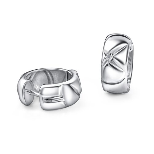 Серьги с бриллиантами из серебра 925 пробы