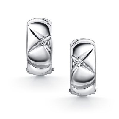 Серьги с бриллиантами из серебра 925 пробы