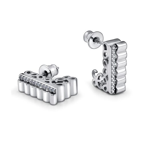 Серьги с фианитами из серебра 925 пробы