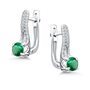 Серьги с изумрудами и фианитами из серебра 925 пробы арт. 02-5183/000И-00