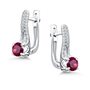 Серьги с рубинами и фианитами из серебра 925 пробы арт. 02-5183/000Р-00