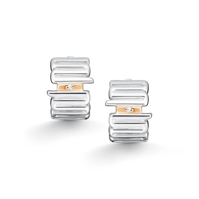 Серьги с бриллиантами и золотой вставкой из серебра 925 пробы