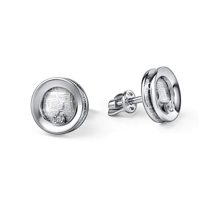 Серьги с бриллиантами из серебра 925 пробы