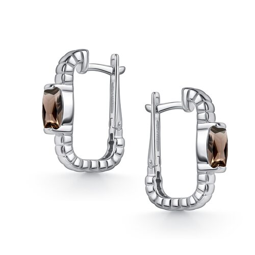 Серьги с раух-топазом из серебра 925 пробы