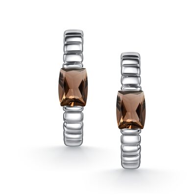 Серьги с раух-топазом из серебра 925 пробы