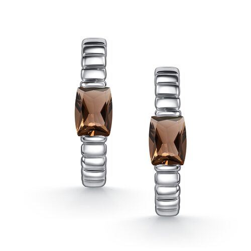 Серьги с раух-топазом из серебра 925 пробы