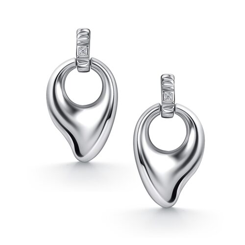Серьги с бриллиантами из серебра 925 пробы