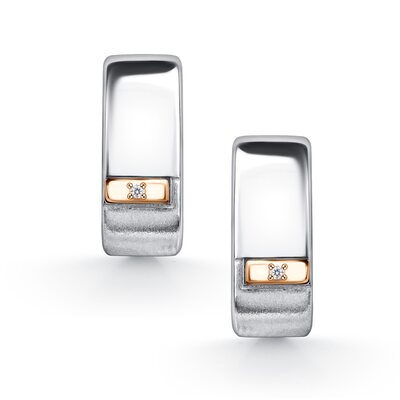 Серьги с бриллиантами и золотой вставкой из серебра 925 пробы