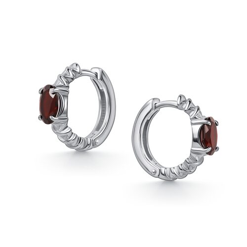 Серьги с гранатами из серебра 925 пробы