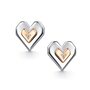 Серьги "Сердца" с бриллиантами и золотой вставкой из серебра 925 пробы арт. 02-5524/000Б-00