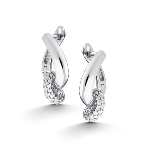 Серьги с фианитами из серебра 925 пробы