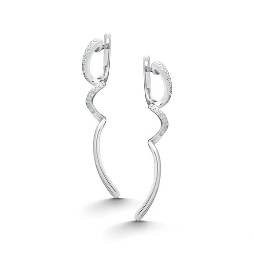 Серьги с фианитами из серебра 925 пробы