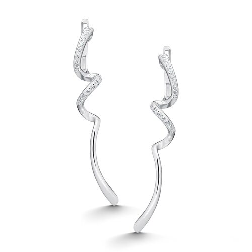 Серьги с фианитами из серебра 925 пробы