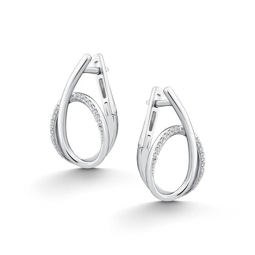 Серьги с фианитами из серебра 925 пробы