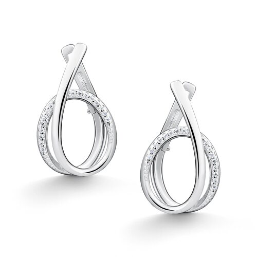 Серьги с фианитами из серебра 925 пробы