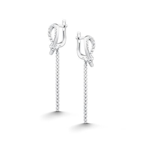 Серьги с фианитами из серебра 925 пробы
