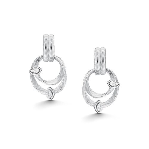 Серьги с бриллиантами из серебра 925 пробы