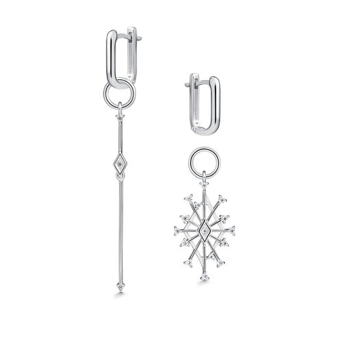 Серьги с фианитами из серебра 925 пробы