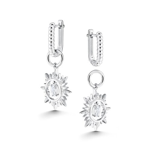 Серьги с фианитами из серебра 925 пробы