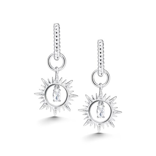 Серьги с фианитами из серебра 925 пробы