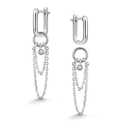 Серьги с фианитами из серебра 925 пробы