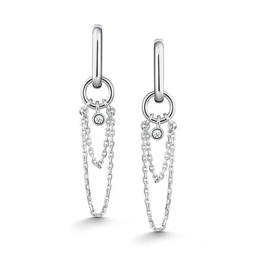 Серьги с фианитами из серебра 925 пробы