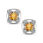 Серьги с цитринами и фианитами из серебра 925 пробы арт. 02-5694/00ЦТ-00