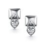Серьги "Сердца" с бриллиантами из серебра 925 пробы арт. 02-5801/000Б-00