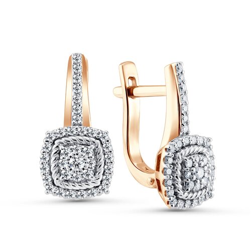 Серьги с бриллиантами из золота 585 пробы