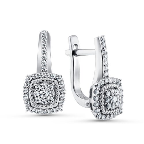 Серьги с бриллиантами из золота 585 пробы