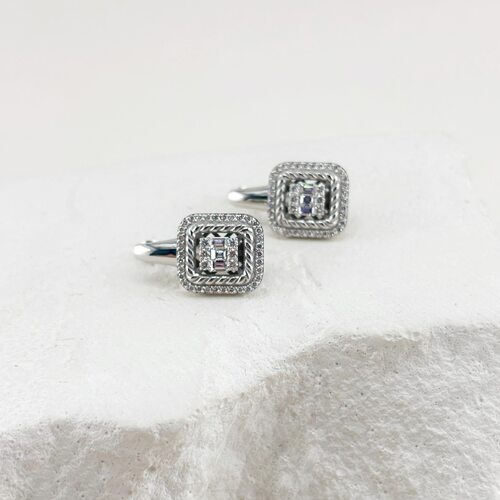 Серьги с бриллиантами из белого золота 585 пробы