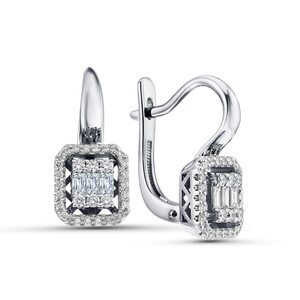 Серьги с бриллиантами из белого золота 585 пробы