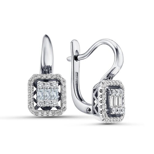 Серьги с бриллиантами из золота 585 пробы