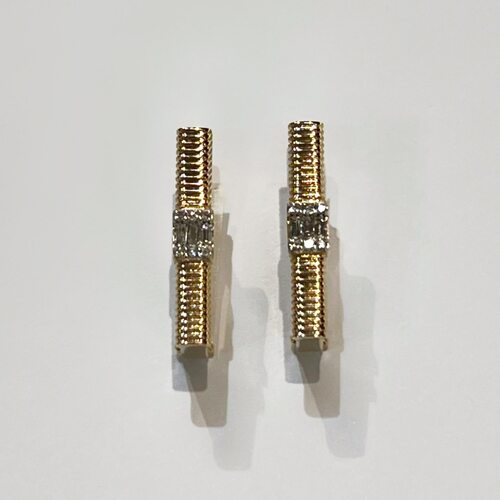 Серьги с бриллиантами из желтого золота 585 пробы