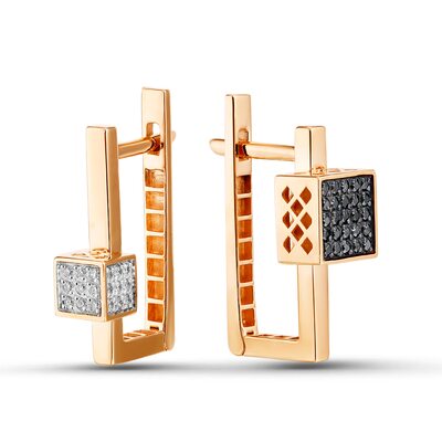 Серьги с бриллиантами из золлота 585 пробы