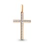 Декоративный крест с бриллиантами из серебра 925 пробы с позолотой