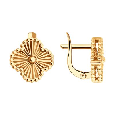 Серьги "Клевер" из золота 585 пробы