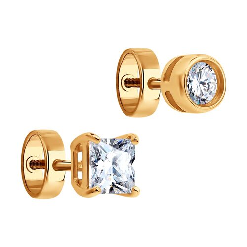 Серьги с фианитами из золота 585 пробы