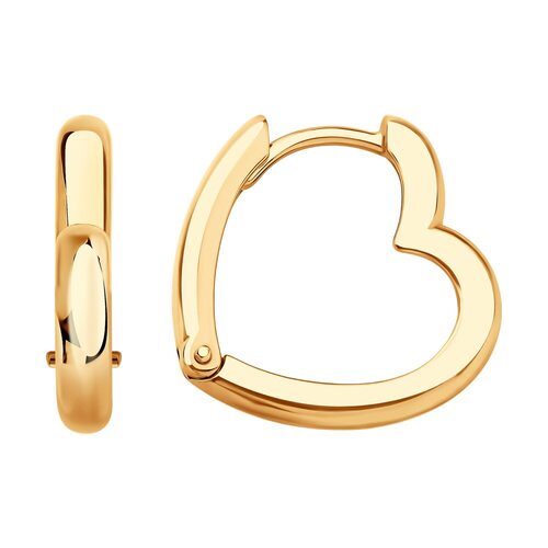 Серьги "Сердца" из золота 585 пробы