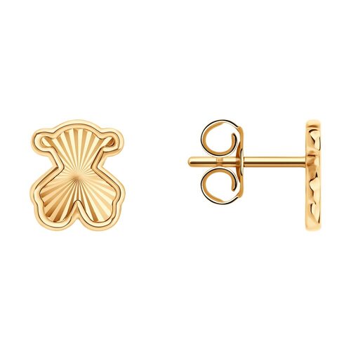 Серьги "Мишки" из золота 585 пробы