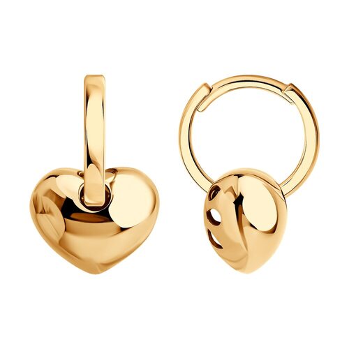 Серьги "Сердца" из золота 585 пробы