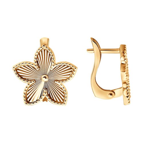 Серьги "Цветы" из золота 585 пробы