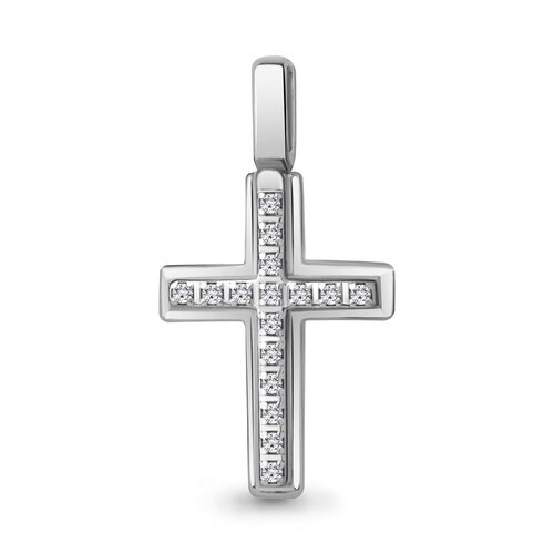 Декоративный крест с бриллиантами из серебра 925 пробы арт. 020152.5