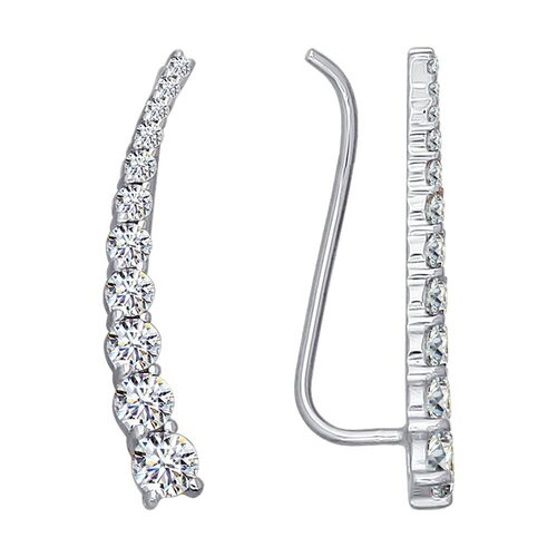 Серьги с фианитами из золота 585 пробы