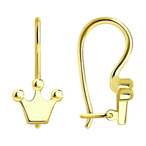 Серьги "Короны" из жёлтого золота 585 пробы