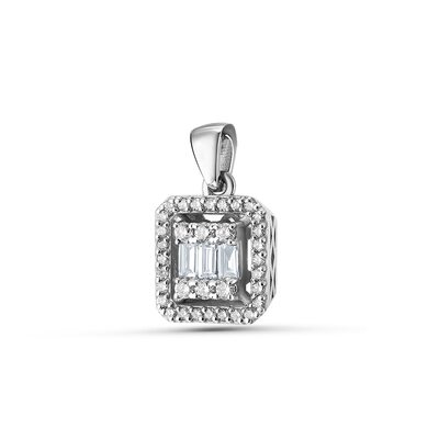 Подвеска с бриллиантами из белого золота 585 пробы