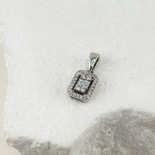 Подвеска с бриллиантами из белого золота 585 пробы