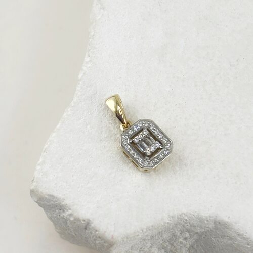 Подвеска с бриллиантами из желтого золота 585 пробы