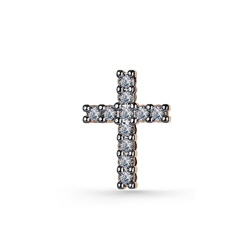 Декоративный крест с бриллиантами из золота 585 пробы