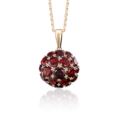 Подвеска с гранатом из золота 585 пробы